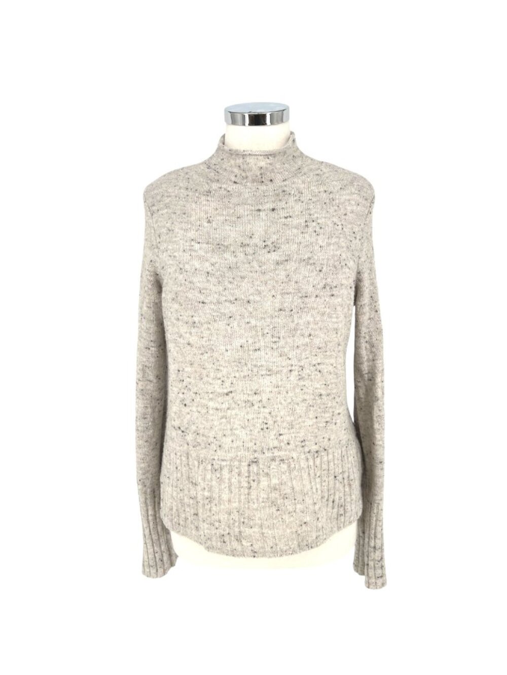 Madewell Donegal Inland Mock Neck Sweater coziest Yarn Speckled Cream Size Large